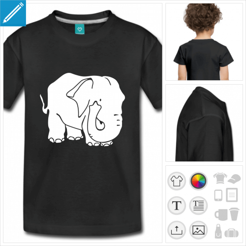 t-shirt enfant lphant  imprimer en ligne