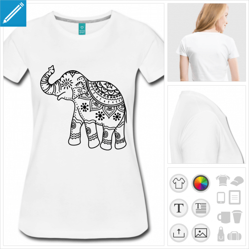 tee-shirt lphant inde  personnaliser en ligne