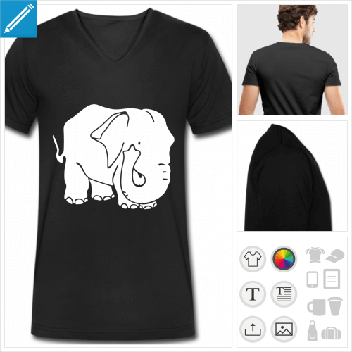 t-shirt lphant  personnaliser, impression unique