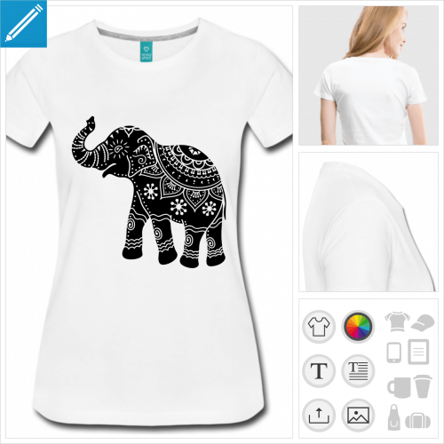 t-shirt pour femme lphant dcor  crer soi-mme