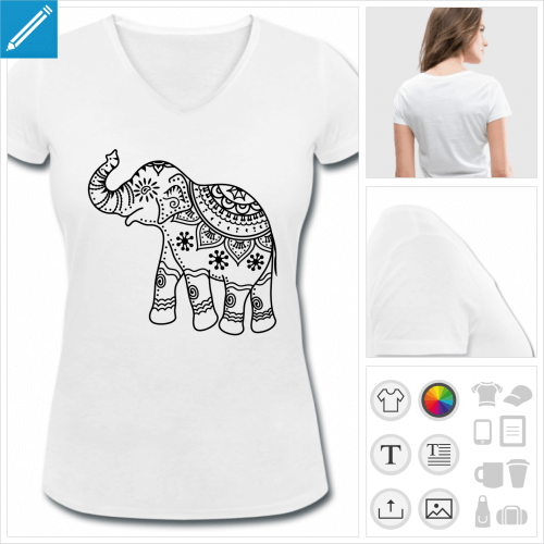 t-shirt femme lphant  crer en ligne