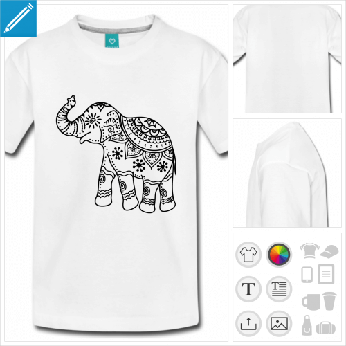 t-shirt basic lphant indien  personnaliser