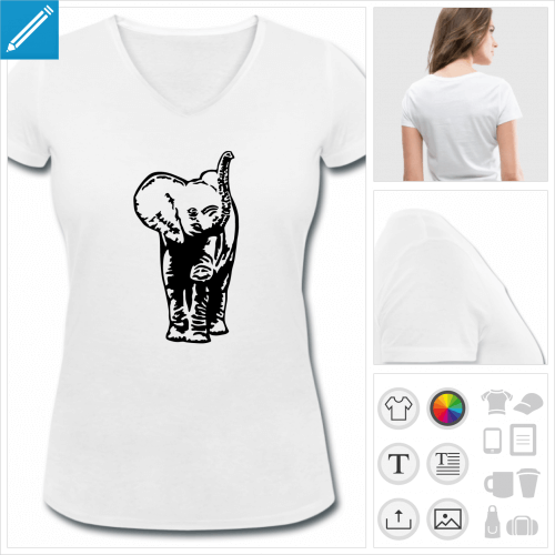 t-shirt femme basique bb lphant  imprimer en ligne