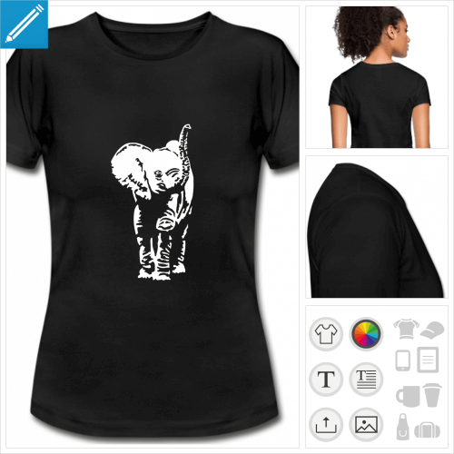 t-shirt noir basique lphanteau  personnaliser et imprimer en ligne