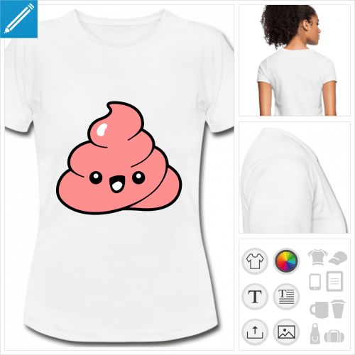 t-shirt blanc emoji personnalisable