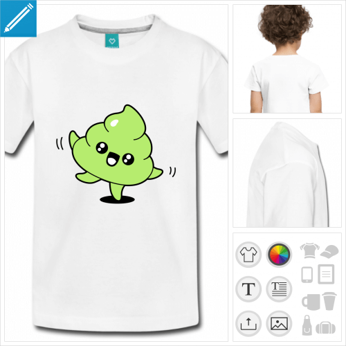 t-shirt enfant manches courtes crotte  personnaliser en ligne