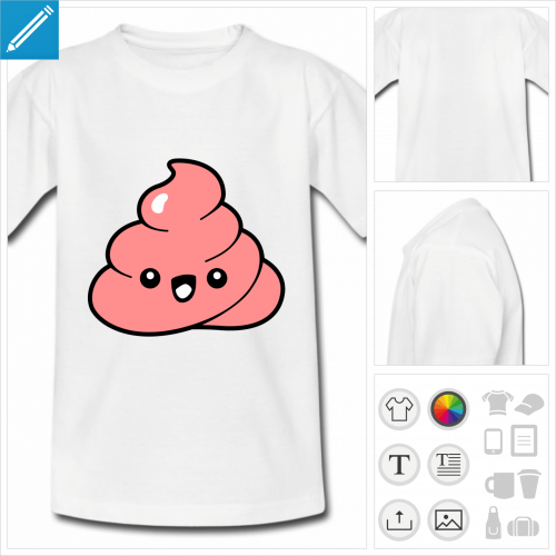 t-shirt ado emoji kawaii à personnaliser, impression unique
