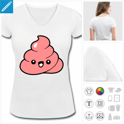 t-shirt femme basique emoji à imprimer en ligne