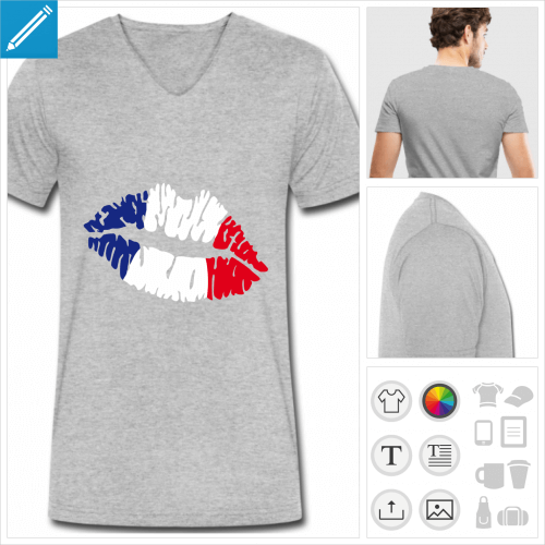 T-shirt quipe de France, crez votre t-shirt supporter de foot en ligne.