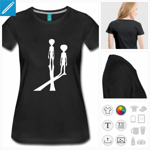 t-shirt simple alien  personnaliser en ligne