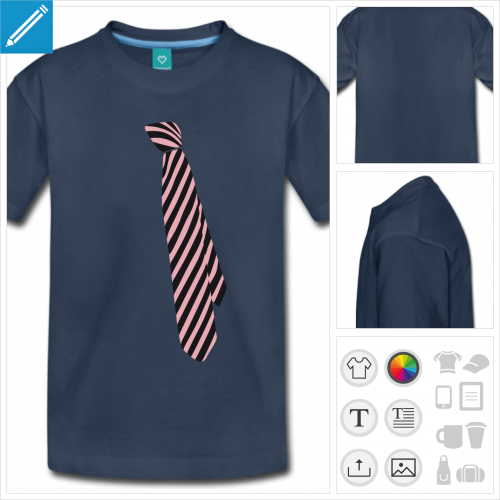 t-shirt basique cravate raye  personnaliser, impression unique