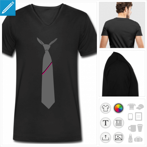 t-shirt pour homme fausse cravate  imprimer en ligne