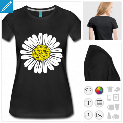 t-shirt simple fleur  imprimer en ligne