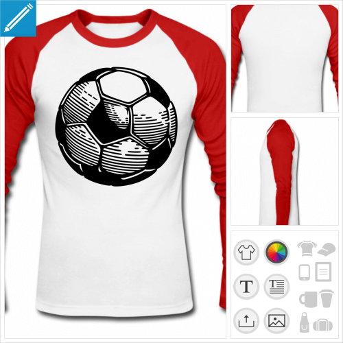 t-shirt ballon de foot personnalisable, impression  l'unit