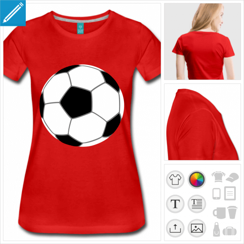 T-shirt foot, ballon de foot simple stylis dessin en trois couleurs,  imprimer en ligne.