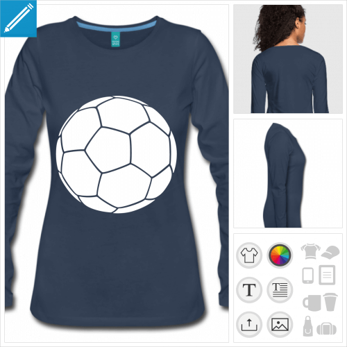 t-shirt femme ballon de foot à personnaliser et imprimer en ligne