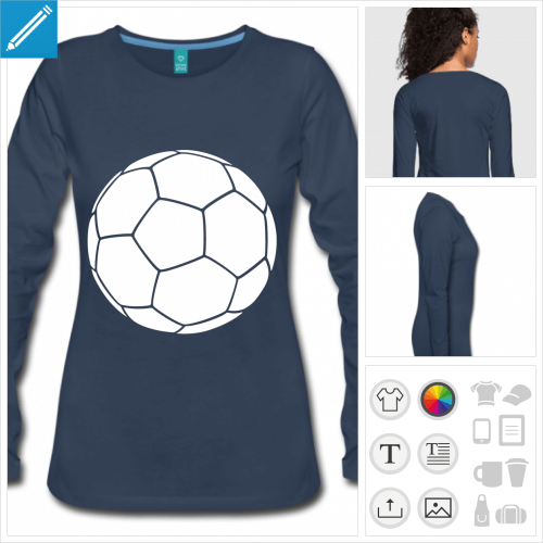 t-shirt femme ballon de foot  personnaliser et imprimer en ligne