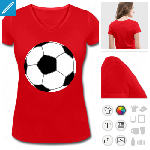 t-shirt femme football  crer en ligne