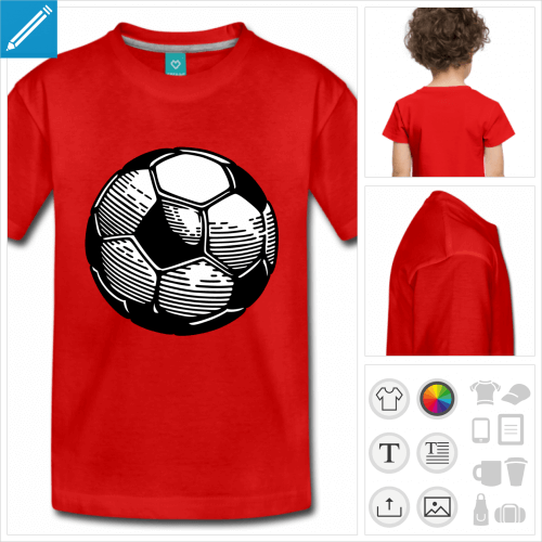 t-shirt premium enfant football  personnaliser, impression unique