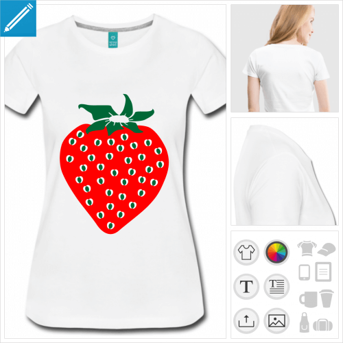 t-shirt noir fraise  crer soi-mme