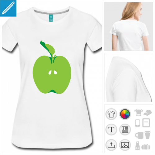 t-shirt manches courtes pomme rigolote  personnaliser