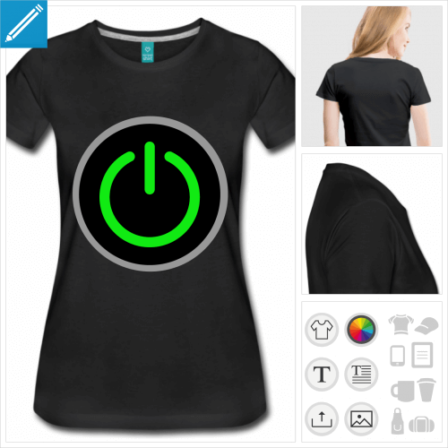 t-shirt femme bouton on à personnaliser en ligne