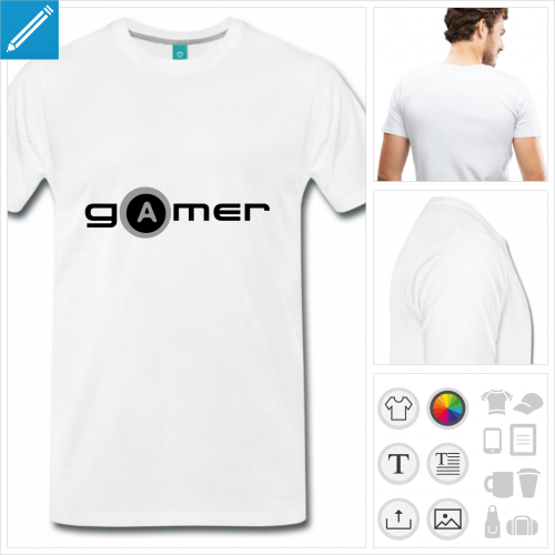 t-shirt blanc game  crer soi-mme