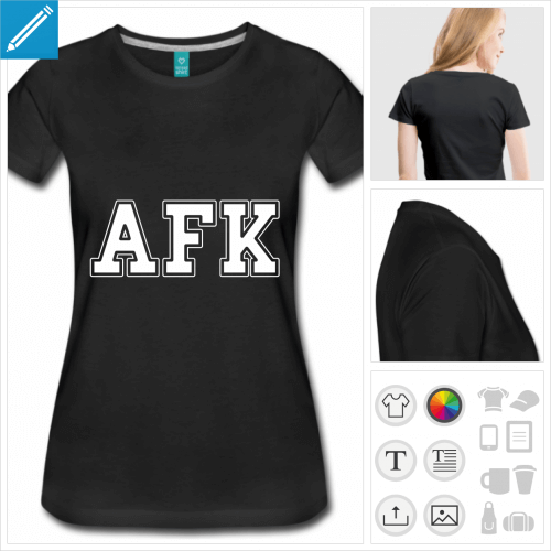 t-shirt noir afk  crer soi-mme