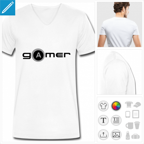 t-shirt gamer  personnaliser et imprimer en ligne