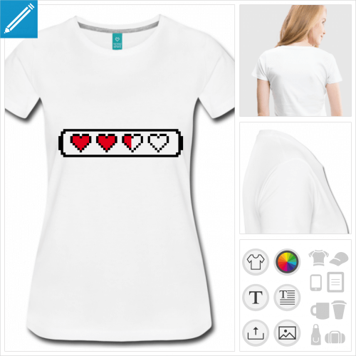 t-shirt femme jeu vido  personnaliser en ligne