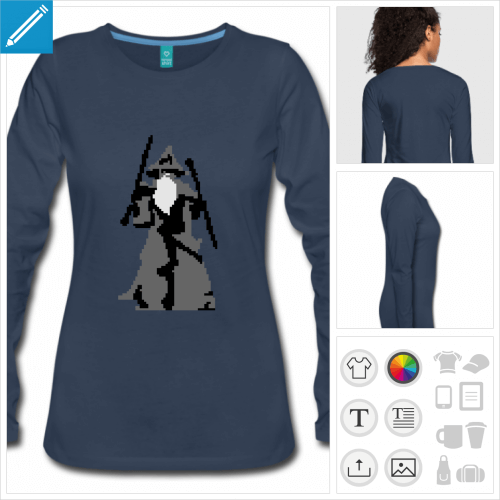 t-shirt manches longues gandalf  personnaliser en ligne