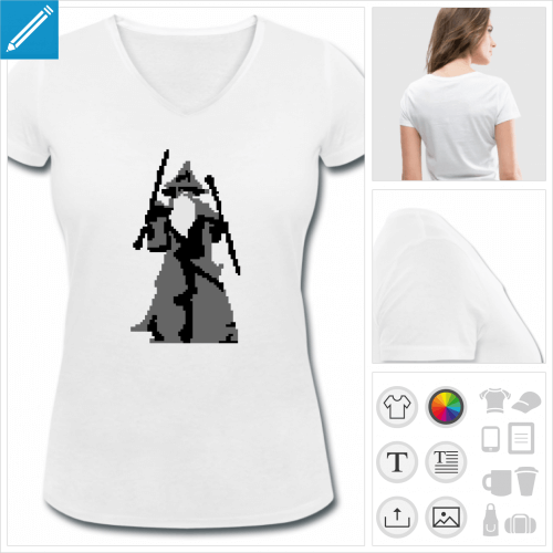 t-shirt femme basique pixel  imprimer en ligne