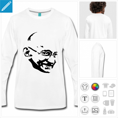 t-shirt Gandhi personnalisable