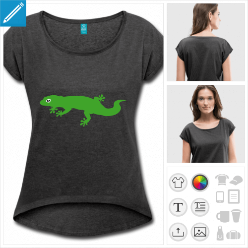t-shirt femme gecko simple  personnaliser