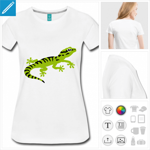 t-shirt femme gecko  personnaliser et imprimer en ligne