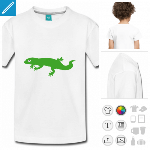 t-shirt enfant gecko  personnaliser et imprimer en ligne