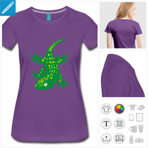 t-shirt femme gecko  crer soi-mme