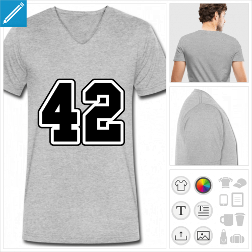 t-shirt bleu 42  personnaliser et imprimer en ligne