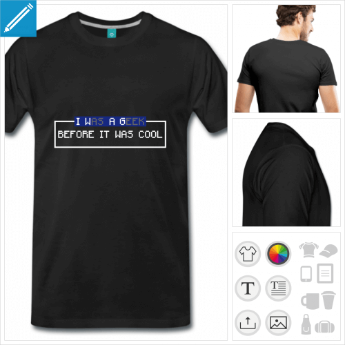 t-shirt homme geek  crer en ligne