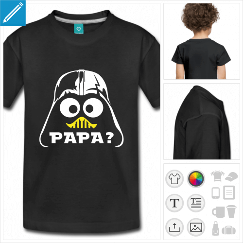 t-shirt enfant darth vador  personnaliser