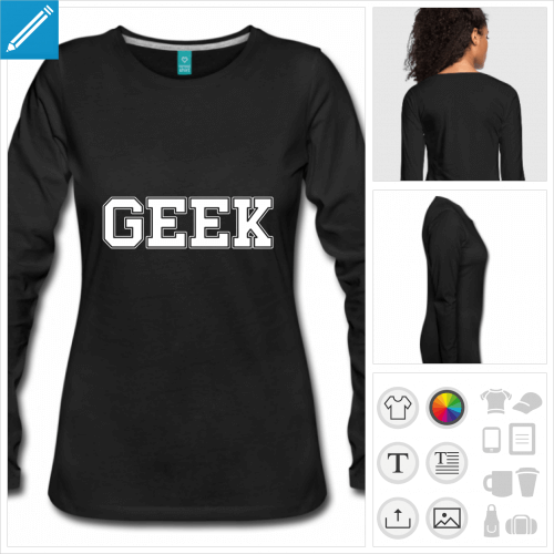 t-shirt noir nerd  crer en ligne