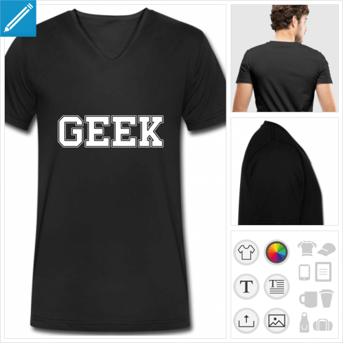 t-shirt noir geeks à créer soi-même