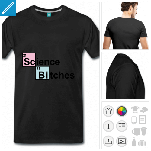 t-shirt homme geek science  personnaliser et imprimer en ligne