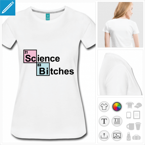 t-shirt manches courtes science à personnaliser