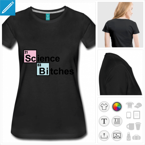 t-shirt manches courtes science bitches  crer soi-mme