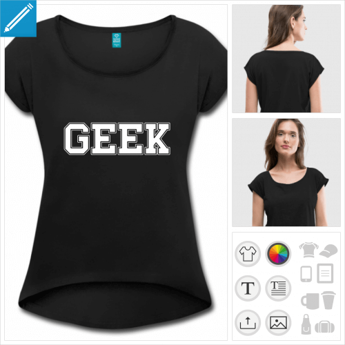 t-shirt asphalte geek personnalisable