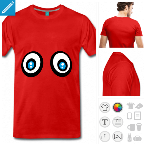 T-shirt goggly eyes, faux yeux  imprimer en ligne.