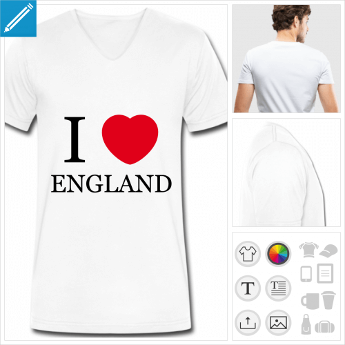 t-shirt I love England  crer soi-mme