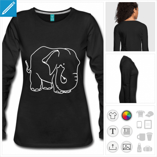 t-shirt noir lphant  crer en ligne