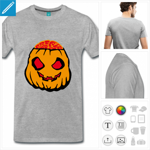 t-shirt citrouille zombie  personnaliser en ligne